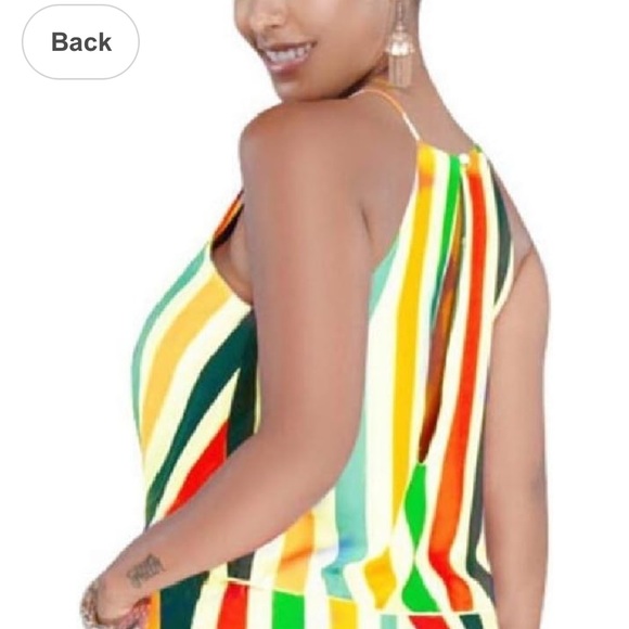 New Never Worn Halter Rainbow Stripe Romper Juniors’ Size M - Picture 4 of 7